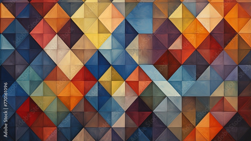 Poster overlapping rhombuses in a captivating composition