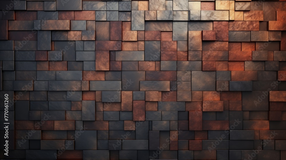Poster rectangular tiles with a pixelated texture