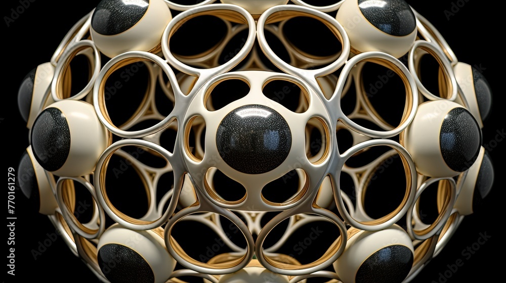 Poster spherical elements arranged in an orderly and symmetrical formation