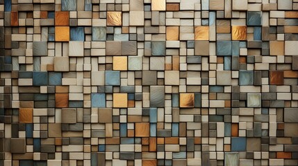 rectangular tiles with a mosaic like pattern