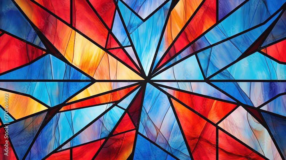 Poster stained glass inspired geometric design