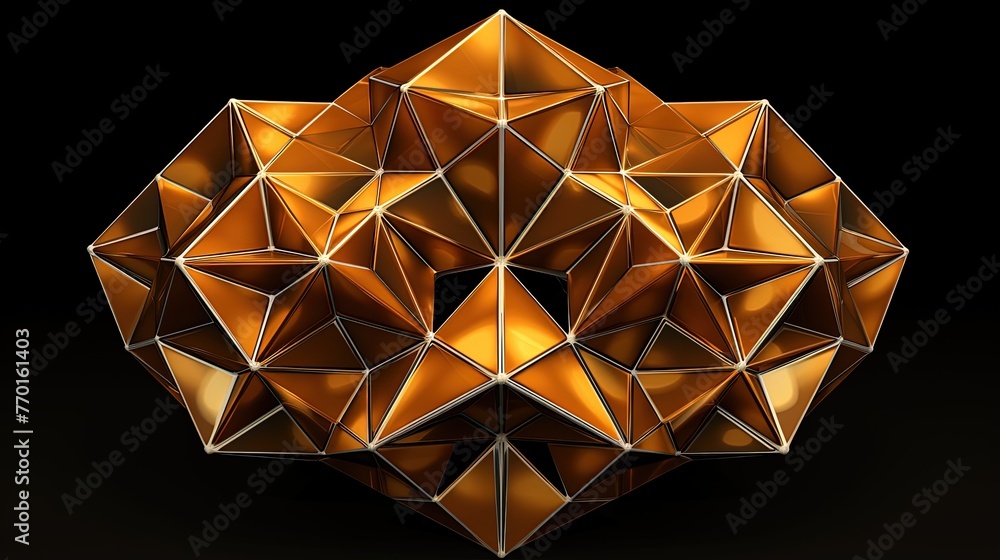 Poster symmetrical arrangement of intersecting irregular polyhedrons