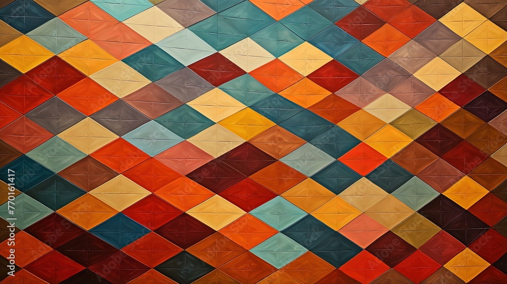 Poster squares arranged in a diagonal pattern