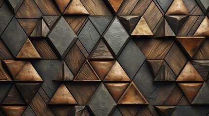 triangular elements with a mosaic like texture adding a tactile and intricate feel to the background - obrazy, fototapety, plakaty