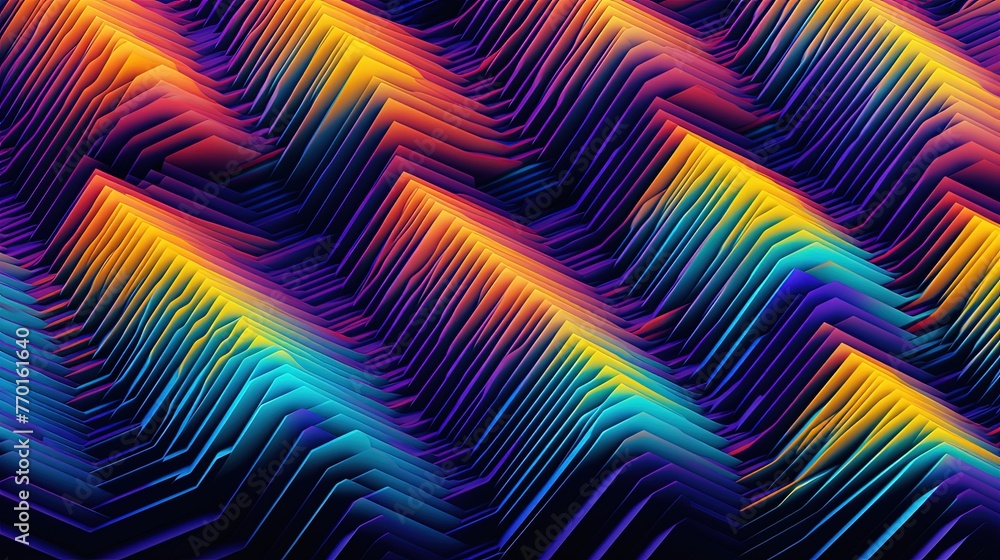 Poster zigzag lines with a glitchy digital effect