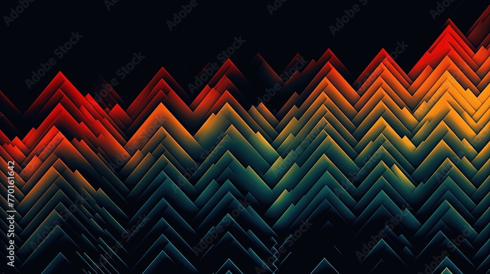 Poster zigzag lines with a glitchy digital effect