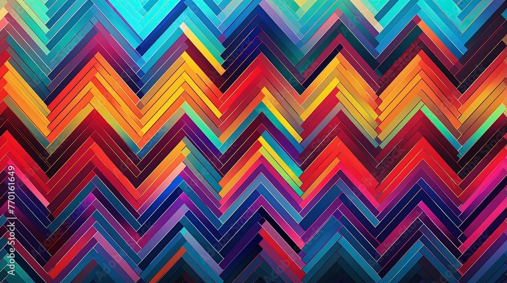 Poster zigzag lines with a glitchy digital effect giving a modern and edgy vibe to the background