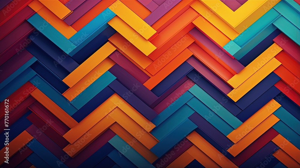 Poster zigzag lines with a vibrant color palette