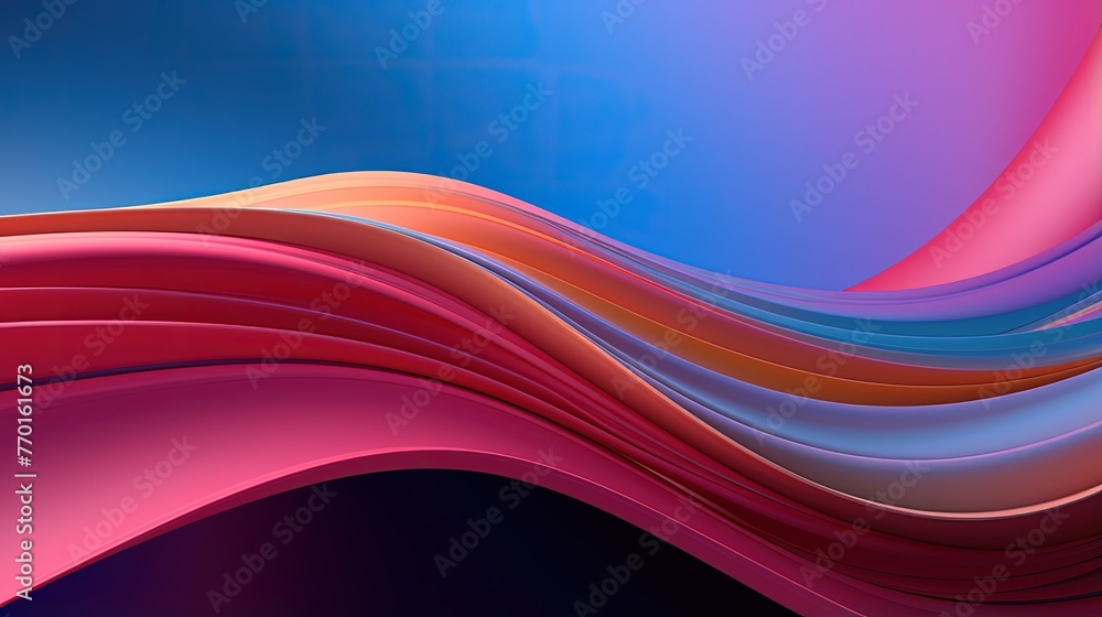 Poster wave like formation of interlocking curves and arcs with vibrant colors and gradient fills
