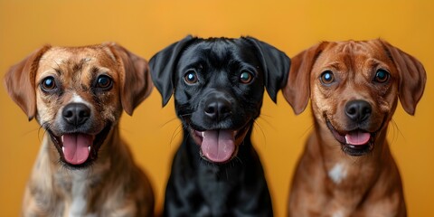 Comparing Expressions: Dogs and Humans in a Row. Concept Dog Expressions, Human Expressions, Comparing Emotions, Row Photography, Pet Portraits