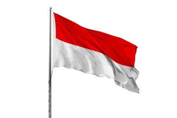 Waving Indonesia country flag, isolated, white background, national, nationality, close up