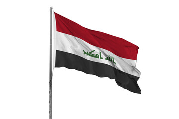 Waving Iraq country flag, isolated, white background, national, nationality, close up