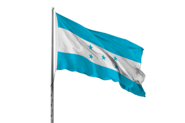 Waving Honduras country flag, isolated, white background, national, nationality, close up