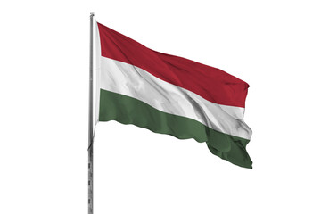 Waving Hungary country flag, isolated, white background, national, nationality, close up