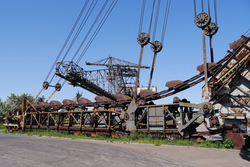 Schaufelradbagger in Ferropolis am ehemaligen Tagebau bei Gräfenhainichen und Bitterfeld in Sachsen-Anhalt