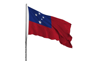 Waving Samoa country flag, isolated, white background, national, nationality, close up