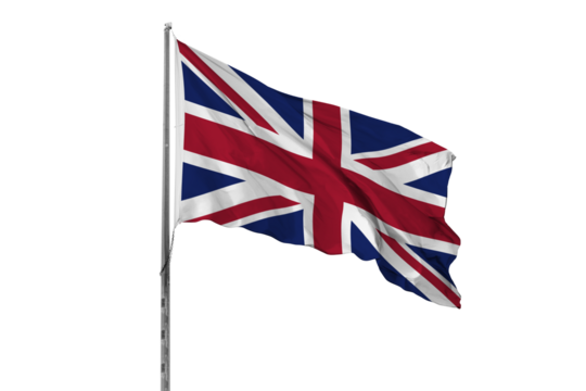 Waving United Kingdom of Great Britain and Northern Ireland country flag