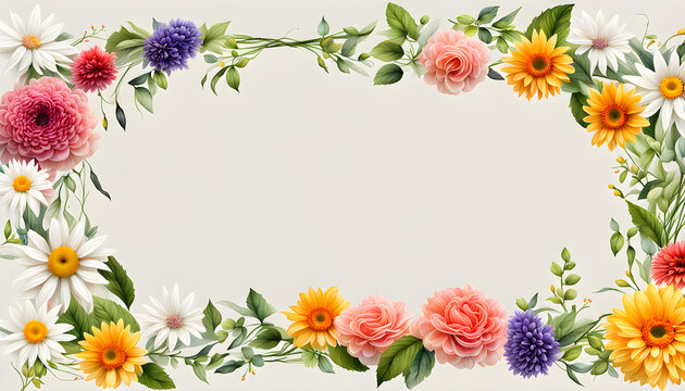 Cinema screenshot image view of animated wreaths and flowers border frame