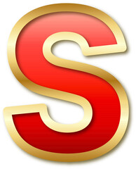 Red and Golden Alphabet Letter S