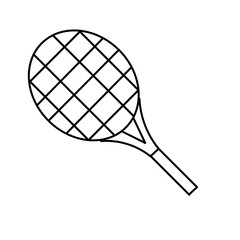 tennis racket icon isolated on white background