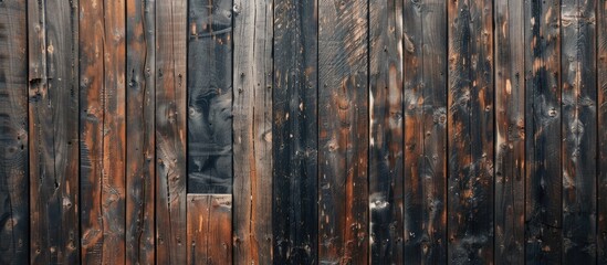 Wooden wall with a black sign template