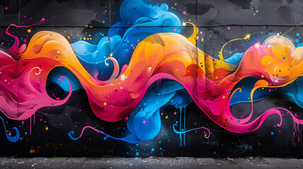 Lively Street Art-Inspired Graffiti Design - obrazy, fototapety, plakaty