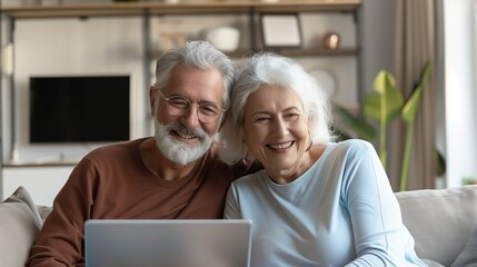 Peaceful Middle-Aged Couple in Natural Beauty
