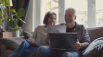 Middle-Aged Couple Bonding in Beautiful Countryside
