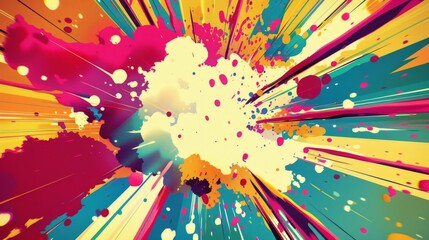 Obraz premium Add a splash of groovy style to your project with this colorful Retro Pop Art Explosion design