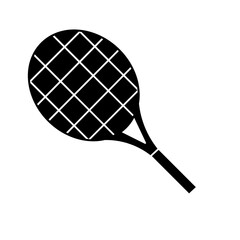 tennis racket icon isolated on white background