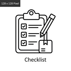 Checklist  vector outline icon design illustration. Logistics Delivery symbol on White background EPS 10 File