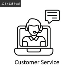Customer Service vector outline icon design illustration. Logistics Delivery symbol on White background EPS 10 File