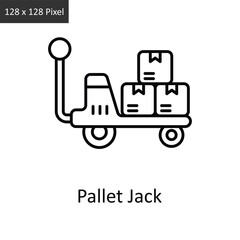 Pallet Jack vector outline icon design illustration. Logistics Delivery symbol on White background EPS 10 File