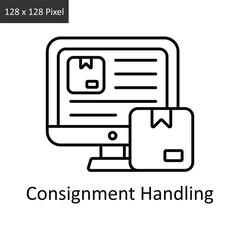 Consignment Handling vector outline icon design illustration. Logistics Delivery symbol on White background EPS 10 File