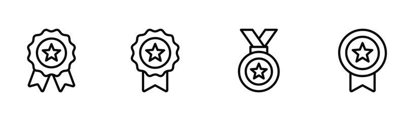  award medal icon set vector