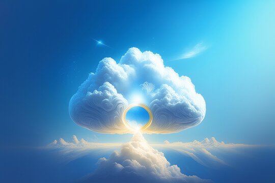 Every cloud has a silver lining large cloud with a path through