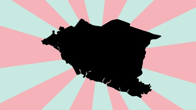map of Melaka City in Malaysia with a rotating background