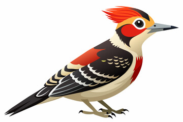 Fulvous-breasted woodpecker vector design.