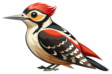 Fulvous-breasted woodpecker vector design.