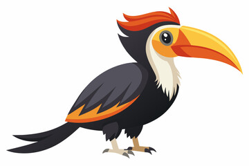 Great hornbill vector with white background.