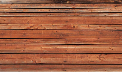 Texture of old brown plank wooden wall