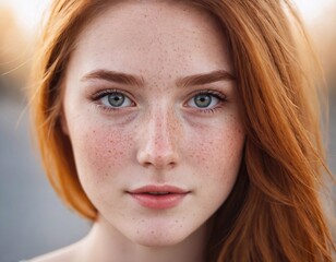 a red haired girl with freckles on her face