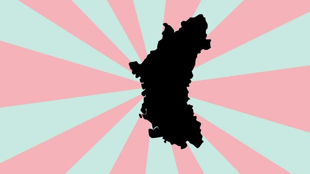 Perak map in Malaysia with rotating background