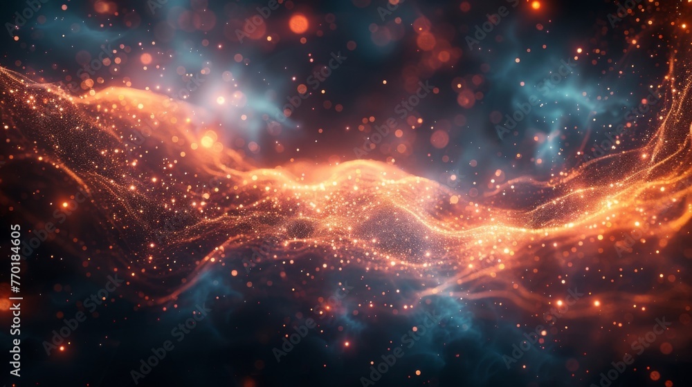 Poster particles appearing and disappearing in a flash highlighting the elusive and mysterious behavior of 