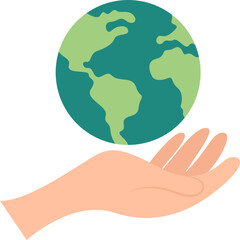 Flat Earth Day With Hand Illustration