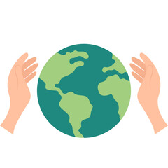 Flat Earth Day With Hand Illustration