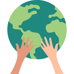 Flat Earth Day With Hand Illustration