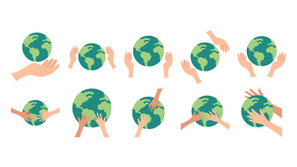 Flat Earth Day With Hand Illustration