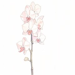 An elegant orchid its exotic allure and grace set against white