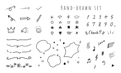 手描き風　落書き　アイコンセット